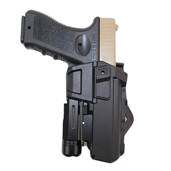 Taktické Hnuteľného Pištole a Revolvery Airsoft Gun Puzdro pre Glock 17 18 s Baterku alebo Laser Namontované Závesu Pravej Strane Pása