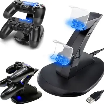 PS4 Radič Nabíjačku Dvojitý USB Rýchle Nabíjanie Dokovacou Stanicou Stojana a Indikátor LED pre PS 5 Radiče