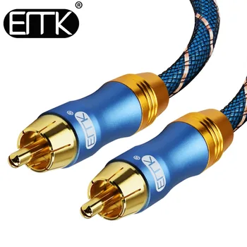 EMK Digitálny Audio Koaxiálny Kábel - Dual Pletená Tienené - Pozlátené 2rca-2 rca Kábel Prepojiť - Modrá