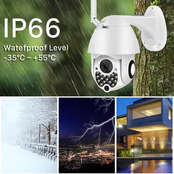 1080P Vonkajšie Wifi PTZ Inteligentný Dohľad Fotoaparát, Video, Zvuk, Automatické Sledovanie Cloud Home Security 2MP 4x Digitálny Zoom