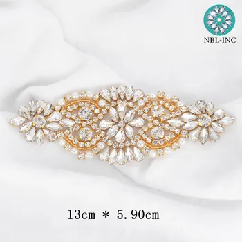 (10pcs) Silver rose gold drahokamu nášivka príslušenstvo korálkové svadobné krištáľové sklo nášivka na šaty odev WDD0230