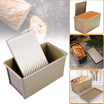 Obdĺžnikový Bochník Pan Uhlíkovej Ocele Non-stick Vlnovcové Kryt Toast Box Formy Chlieb Formy Eko-Šetrné Pečenie Nástroje pre Koláče