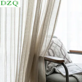 Pevné Tylu Závesy pre Obývacia Izba Spálňa-Japonský štýl Bavlnená posteľná Bielizeň Úplnej Voile Textílie pre Závesy Okno Ošetrenie Nevidiacich