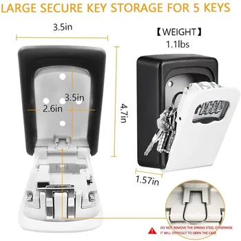 4 Číslice Na Stenu Zakrivené Key Card Heslo Zadajte Zvládnuť Bezpečné Kľúčové Políčka Password Lock Zdobené Šifrovacie Kľúče, Skladovacie Škatule Auta