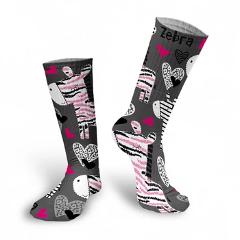Nové Módne 3D Vytlačené Ženy Dlhé Zimné Ponožky Outdoor Športové Farebné Kvalitný Hip-Hop Dievča Teľa Teplé Kolená Vysoké Ponožky Happy