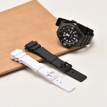 Watchband Silikónové gumičky Mužov Športové Popruh Pre CASIO MRW-200H Nahradiť 18 mm Elektronické Náramkové hodinky Pás Príslušenstvo Hodinky