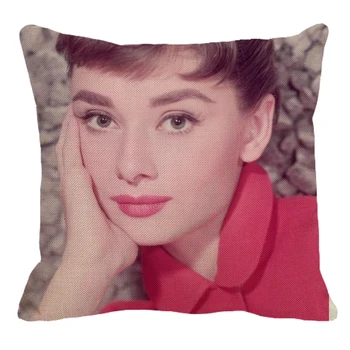 XUNYU Krásne Britské Lady Audrey Hepburn Vzor Obliečky, Dekorácie obliečka na Vankúš Vankúš Sofa Pás obliečka na Vankúš XL045