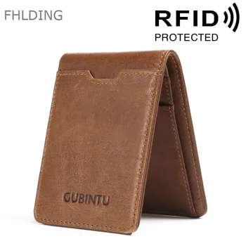 Vysoko Kvalitné Tenké Kožené ID/Kreditnej Karty Držiteľ Bifold Prednom Vrecku Peňaženku s RFID Blokovanie Podnikania Držiteľa Karty Novo 2020