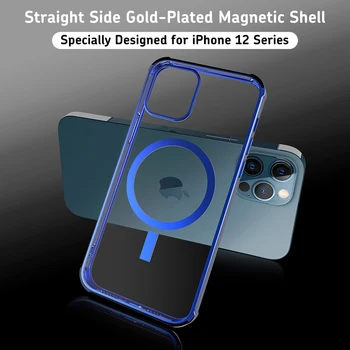 CASEIER Kvalitné Magnetické Pokovovanie Telefón puzdro Pre iPhone 12 Pro Max Mini Priehľadné Kryty Pre iPhone 11 Pro Max Funda
