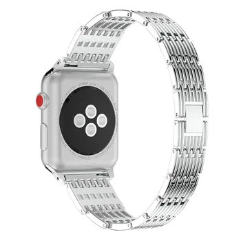 Bling Nehrdzavejúcej Ocele Kovové hodinky pásmo pre Apple Hodinky kapela 38mm 42mm 40 mm 44 mm Series 5 4 3 2 1 šport Popruh ženy Pás náramok