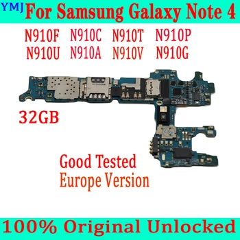 Originálne Pre Samsung galaxy note 4 N910F N910A N910U N910P N910V Doske Továreň Odomknutý 32GB S plnou Čipy