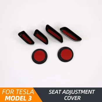 Pre Tesla Model 3 Model S Modelom X ABS napodobniť Uhlíkových Vlákien Farba Interiéru Sedadla Nastavte Prepínač Tlačidlo Výbava Kryt Auto Styling Acce