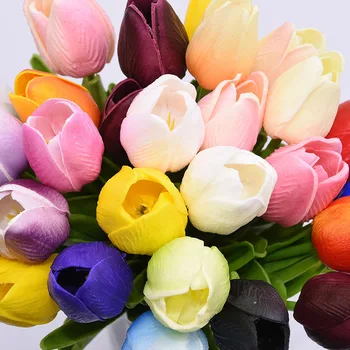 31Pcs Tulipány Umelé Kvety Falošné PU Kala Skutočný Dotyk Kvety Na Svadbu, Výzdoba Domov Party Dekorácie Priazeň
