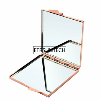 Námestie Kompaktný zrkadlo DIY Prenosné Kovové kozmetické Skladacia make-up zrkadlo na darček F1281