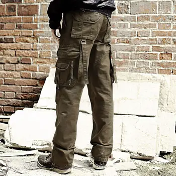 Kvalitné Mužskej Cargo nohavice pánske bavlnené kombinézy muž, pracovné odevy pre voľný čas nohavice pánske vojenské nohavice Trakmi, Lýtkové