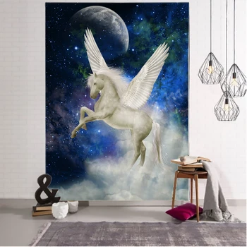 Kôň Pegasus Gobelín Stene Visí Hviezdna Vesmíru Psychedelic Nástenné Gobelíny České Mandala Hippies, Spálňa Gobelín