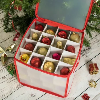 Transparentné Vianočné Čačky Loptu Úložný Box Vianočný Strom Dekorácie Organizátor Baubles Dekor Taška Čačky Skladovanie Deliča