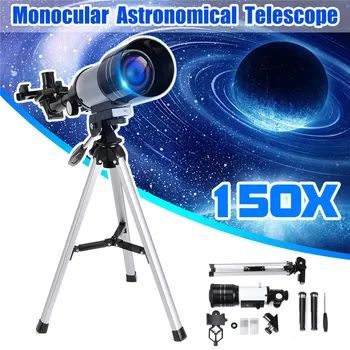 150X Lom Astronomickému Teleskopu s Prenosný Statív Sky Monokulárne Telescopio Priestor Pozorovanie Telefón Adaptér
