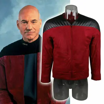 Hviezda novej Generácie Trek Kapitán Picard Povinnosť Jednotné Bunda TNG Červený Kostým Človeka Zimný Kabát Teplé Cosplay Kostým Prop
