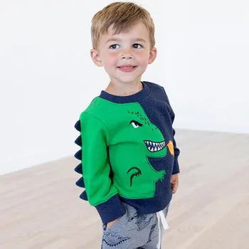 Malý maven 2018 jeseň chlapci značka oblečenia deti, bavlnené Mikiny chlapec angry dinosaura fleece C0114