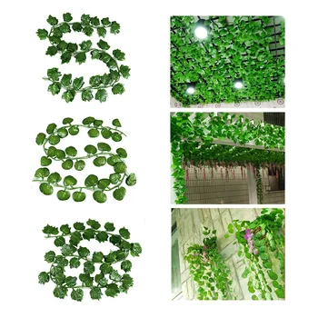 230 cm 5/12pcs Umelé rastliny Liana zelenej listovej Garland Ivy Leaf Visí Falošné Rastliny Viniča Falošné Listy Domov Svadobné zariadené, pri