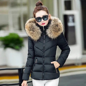 2019 Módne hrubé zimný kabát s kapucňou ženy, nový štíhly krátka bunda ženské oblečenie outwear black pink ženy bundy kabáty vetrovka