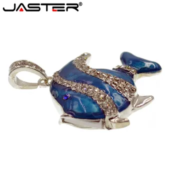 JASTER Módne tvorivé crystal ryby USB Flash Disk jewel Pero jednotky memory stick kl ' úč 4 GB 8 GB 16 GB 32 GB móda U diskov