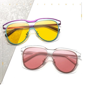 QPeClou 2020 Nové Módne Multicolor Nadrozmerné Okuliare Žena, Jeden Kus Slnečné Okuliare Ženy Značky Dizajnér Veľké Rámom Slnečné Okuliare