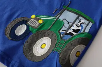 SAILEROAD Traktory Výšivky Chlapci Topy, Tričká detské Letné Krátky Rukáv Oblečenie pre 7year Deti Oblečenie Bavlnené Dievčenské Tričká