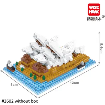 Wisehawk Mini Bloky svetoznámej Architektúry Micro Model Budovy Vianočné Darčeky Vzdelávacie Hračky pre Deti, Bez rámčeka