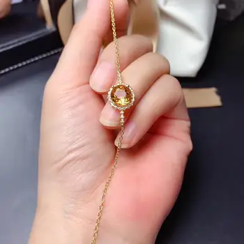 Móda žltá Citrine drahokam náramok pre ženy šperky reálne 925 striebro pozlátené dievča dátum darček birthstone hviezda znamenia