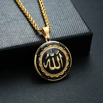 ZORCVENS Nové Zlatá/Strieborná Farba Nehrdzavejúcej Ocele arabčina Islamského Boha Alaha Prívesok Náhrdelník Moslimských Žien Kúzlo Šperky