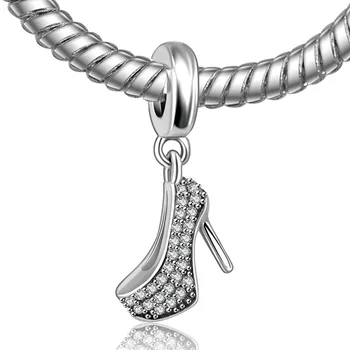 Hot Predaj 925 Sterling Silver Prívesok Perličiek Kúzlo Crystal Visieť Kúzlo Fit Pandora Originálny Náramok Ženy DIY Jemné Šperky, Takže