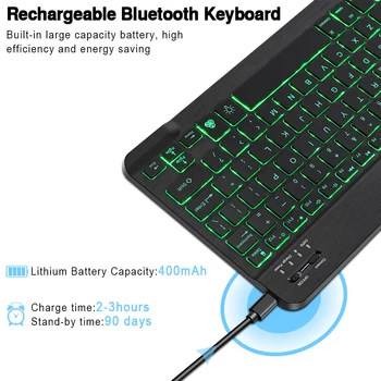 RGB Bluetooth Klávesnice A Myši Nastaviť ruskej Bezdrôtové Klávesnice, Myši Combo Gumy Keycaps Nabíjateľná RGB Myš Pre ipad, Laptop