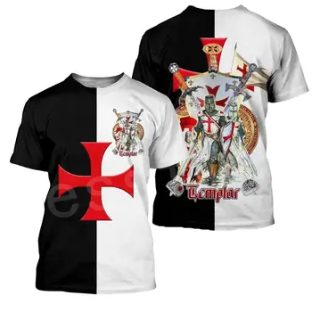 Tessffel gavalier Rytieri Templar Brnenie Príčinné Streetwear Harajuku Unisex 3DPrint Krátky Rukáv Streetwear T-shirts Muži Ženy s-2