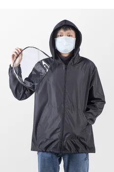 Unisex Vírus Ochranný Náter Oblečenie Anti-Kvapôčky Maska Proti prachu Snímateľný Štít na Tvár Ľahký s Klobúk Bezpečnosti Oblečenie