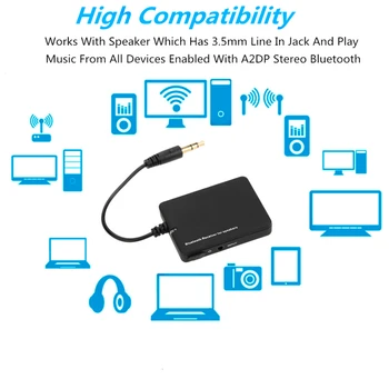 Tebe Stereo Zadarmo Jednotky A2DP Bluetooth Prijímač AUX 3,5 mm Jack Bezstratovú Kvalitu Zvuku Pre Car Audio Reproduktor Bluetooth Headset