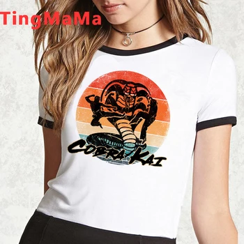 Dámske Karate Cobra Kai T Shirt ženy Kawaii Cartoon Letné Topy T-shirt Harajuku Grafické Tees Hip Hop Streetwear Unisex Tričko