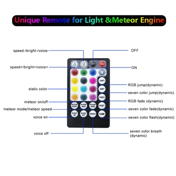 Optický Svetlo Bluetooth app Riadenie 16W RGBW Stropné Svetlá Hviezd kit 0.75mm150-350pcs 2M Kábel s Streľba Meteor Účinok