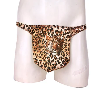 Plavky Mužov, Plavky, spodná Bielizeň Leopard High Cut Vydutie Puzdro Loincloth G-string Tangá Jungle Muž Halloween Kostýmy, Nohavičky