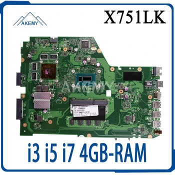 X751LK Doske Pre Asus X751LX X751LX Notebook doske i3 i5 i7 4GB-RAM GTX850M