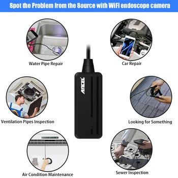 ANCEL WIiFi Endoskopu HD Inšpekcie Fotoaparát Vodotesný Borescope 1080P 6500K 5,5 mm Skener Android IOS PC HD Endoskopu Meter