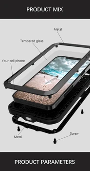 Leanonus Ťažkých Telefón puzdro Pre iPhone 12 Pro Max Kryt 12 Pro Kovové Hliníkové Tvrdé Ochranné Zadné Kryty Na iPhone 12Pro