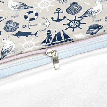 Kompas Perinu Nastaviť Kráľovná Plachetnici Chlapec posteľná bielizeň Nastaviť Morských prvok Shell Deka Kryt Ryby Mikrovlákna, Vintage Prikrývky