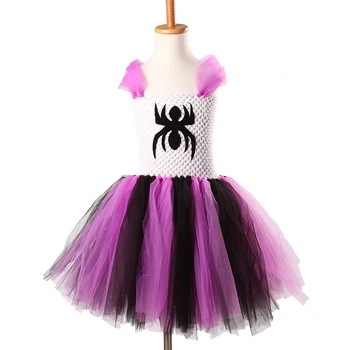 Čierna, Fialová, Spider man Inšpiroval Dievčatá Tutu Šaty Super Hrdina Princezná Halloween Kostým Narodeninovej Party Sprievod plesové Šaty