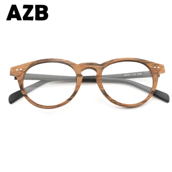AZB Vintage Drevené Okuliare dioptrické Muži Ženy Krátkozrakosť, Ďalekozrakosť Diopter Optické Rám Okuliarov s Recept Objektív Photochromic