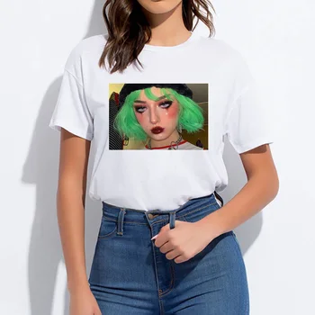 Vintage Módy Pekný T-shirt Bežné Estetické Camiseta Mujer Harajuku Tričko Nové Feminina Denne v Pohode Egirl T Shirt Streetwear