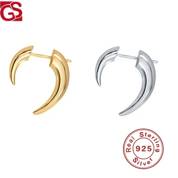 GS 925 Sterling Silver Stud Náušnice Pre Ženy 2020 Trend Hladké Rohy Náušnice Najnovšie Módne Šperky Príslušenstvo Pre Strán