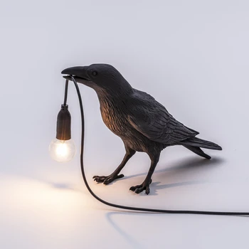 Moderná Severská Živice Vták stolná Lampa taliansky Vták Lampa Vrana Stolná Lampa Zdarma pre Obývacej Izby, Spálne, Jedálne Svetlo