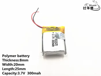 Dobrý Qulity 3,7 V,300mAH,802025 Polymer lithium ion / Li-ion batéria pre HRAČKA,POWER BANKY,GPS,mp3,mp4